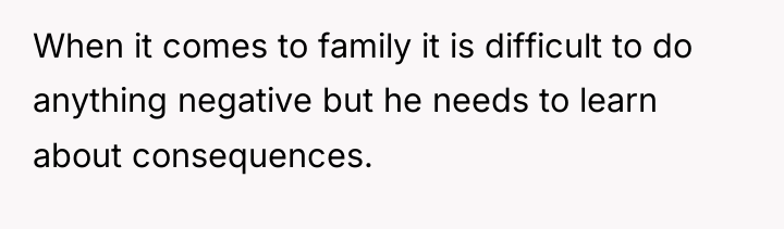 When it comes to family it is difficult to do...