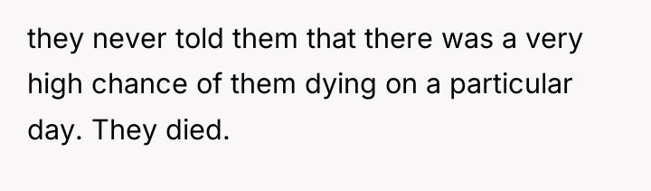 they never told them that there was a very high...