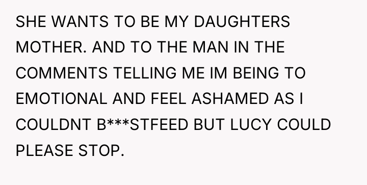 SHE WANTS TO BE MY DAUGHTERS MOTHER. AND TO THE...