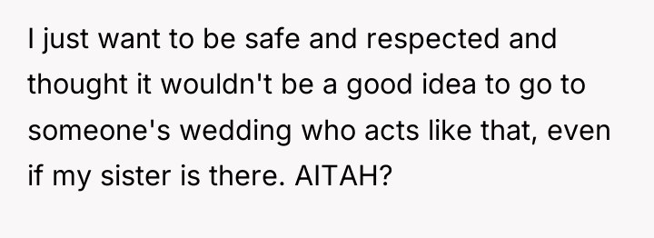 I just want to be safe and respected and thought...