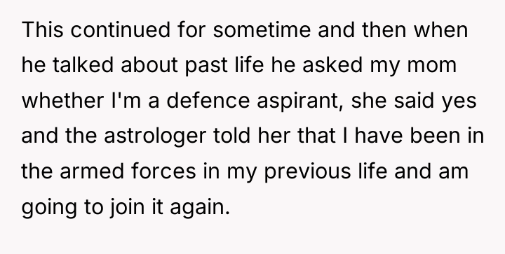 This continued for sometime and then when he talked about...