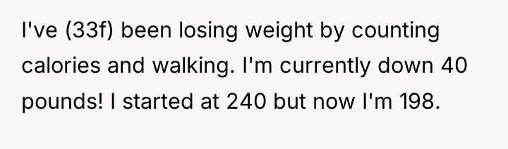 I've (33f) been losing weight by counting calories and walking....