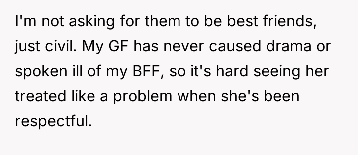 I'm not asking for them to be best friends, just...