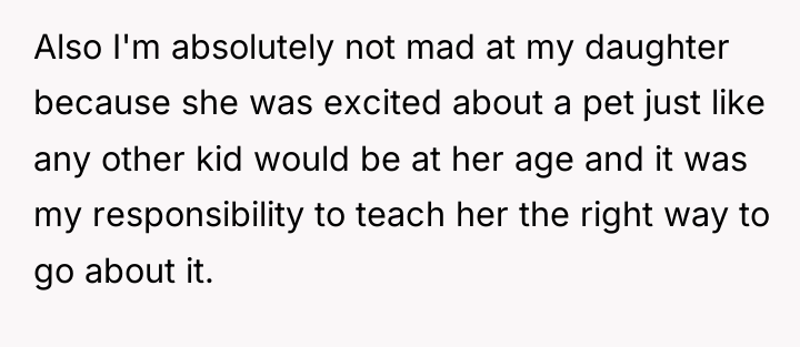 Also I'm absolutely not mad at my daughter because she...