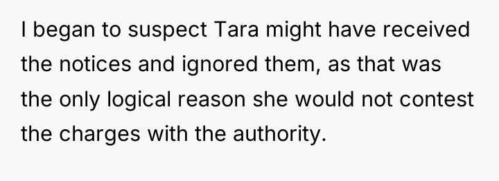 I began to suspect Tara might have received the notices...