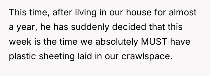 This time, after living in our house for almost a...