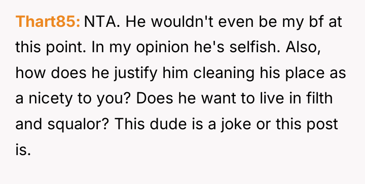 Thart85 NTA. He wouldn't even be my bf at this...