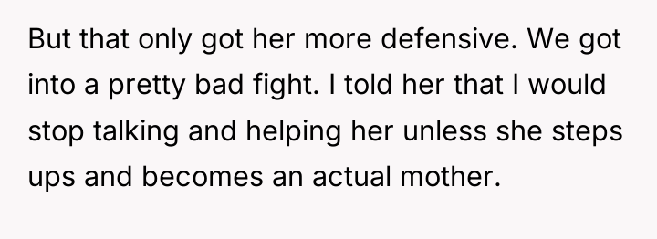 But that only got her more defensive. We got into...
