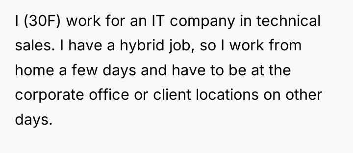 I (30F) work for an IT company in technical sales....