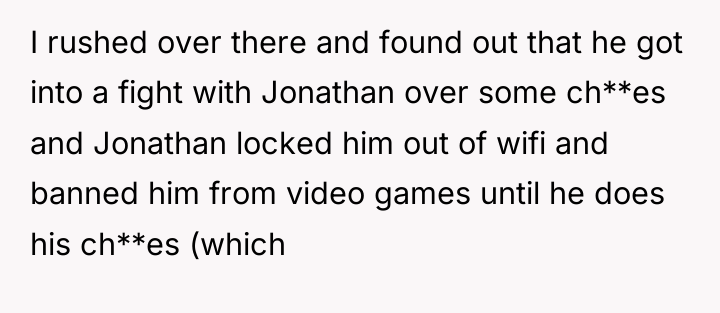I rushed over there and found out that he got...