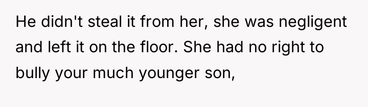 He didn't steal it from her, she was negligent and...