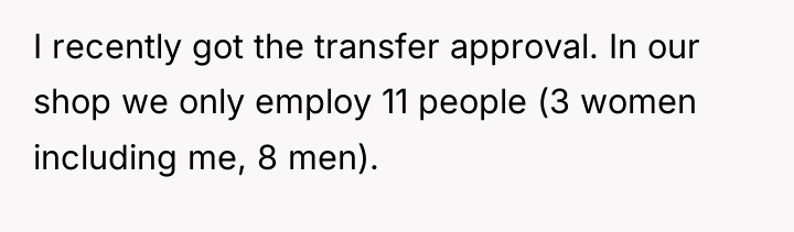I recently got the transfer approval. In our shop we...