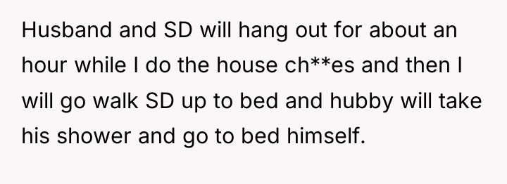 Husband and SD will hang out for about an hour...