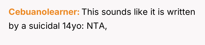 Cebuanolearner This sounds like it is written by a suicidal...