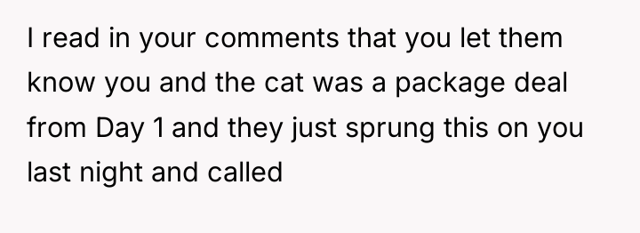 I read in your comments that you let them know...