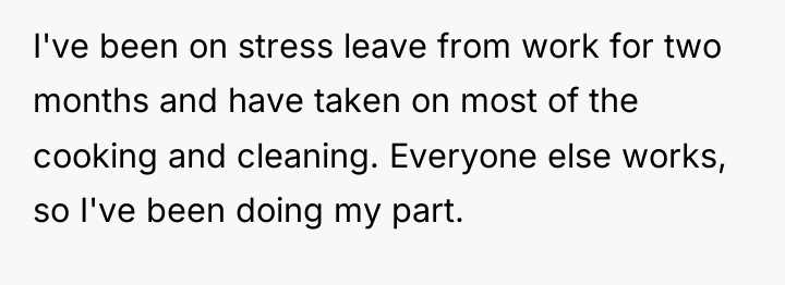 I've been on stress leave from work for two months...