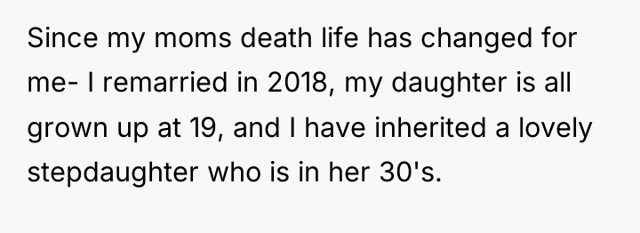 Since my moms death life has changed for me- I...
