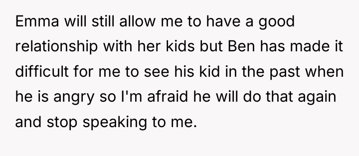 Emma will still allow me to have a good relationship...