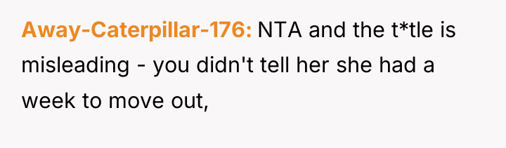 Away-Caterpillar-176 NTA and the t*tle is misleading - you didn't...