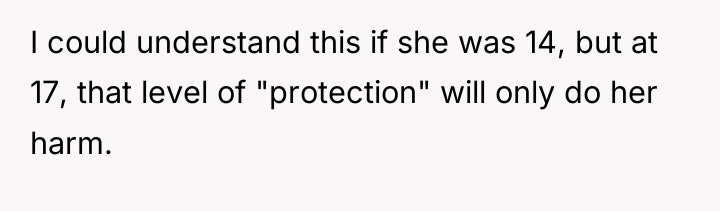 I could understand this if she was 14, but at...