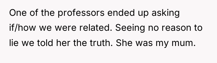One of the professors ended up asking if/how we were...