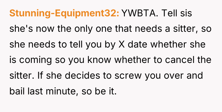 Stunning-Equipment32 YWBTA. Tell sis she's now the only one that...