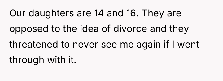Our daughters are 14 and 16. They are opposed to...