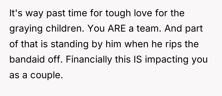 It's way past time for tough love for the graying...