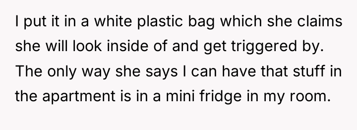 I put it in a white plastic bag which she...
