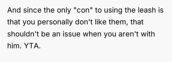 And since the only "con" to using the leash is...