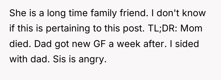 She is a long time family friend. I don't know...