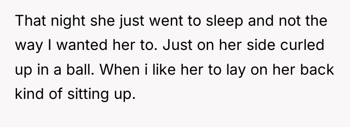 That night she just went to sleep and not the...