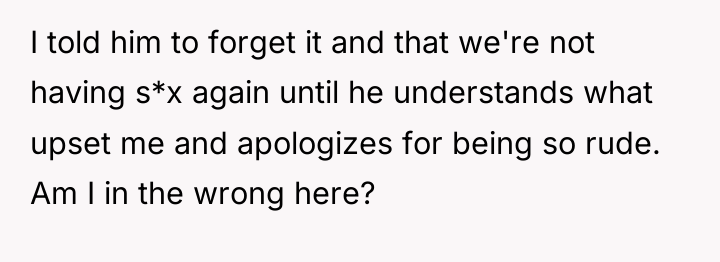 I told him to forget it and that we're not...