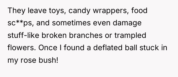 They leave toys, candy wrappers, food sc**ps, and sometimes even...