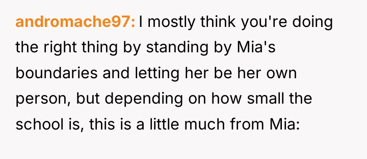 andromache97 I mostly think you're doing the right thing by...