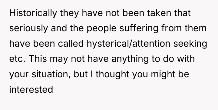 Historically they have not been taken that seriously and the...