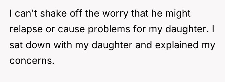 I can't shake off the worry that he might relapse...