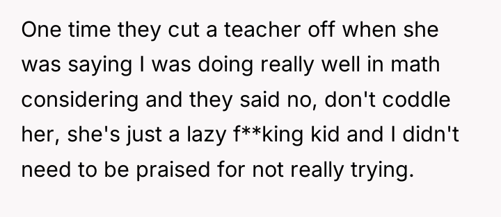 One time they cut a teacher off when she was...