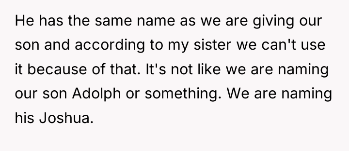He has the same name as we are giving our...