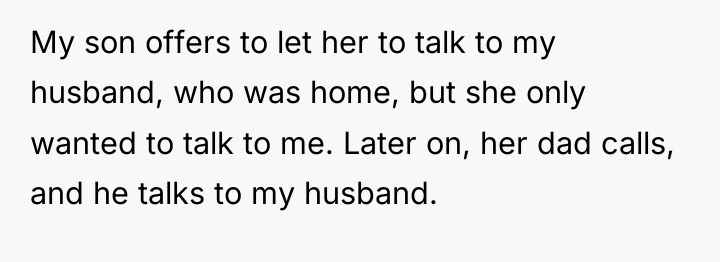 My son offers to let her to talk to my...