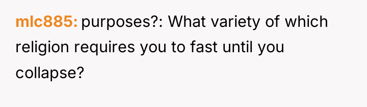 mlc885 purposes?: What variety of which religion requires you to...