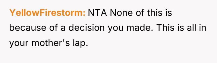 YellowFirestorm NTA None of this is because of a decision...