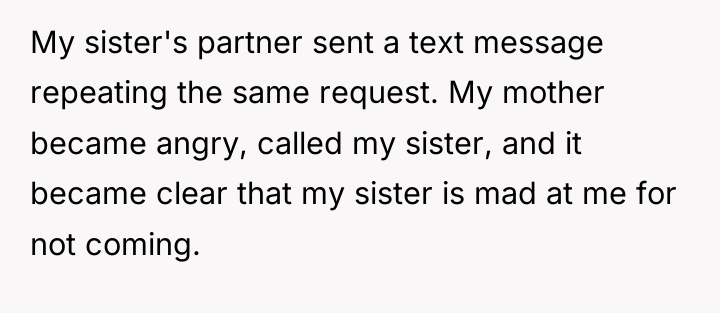 My sister's partner sent a text message repeating the same...
