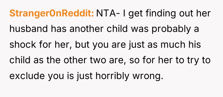 Stranger0nReddit NTA- I get finding out her husband has another...
