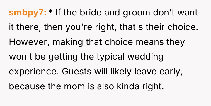 smbpy7 * If the bride and groom don't want it...