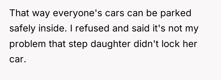 That way everyone's cars can be parked safely inside. I...