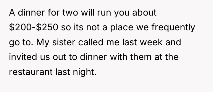 A dinner for two will run you about $200-$250 so...