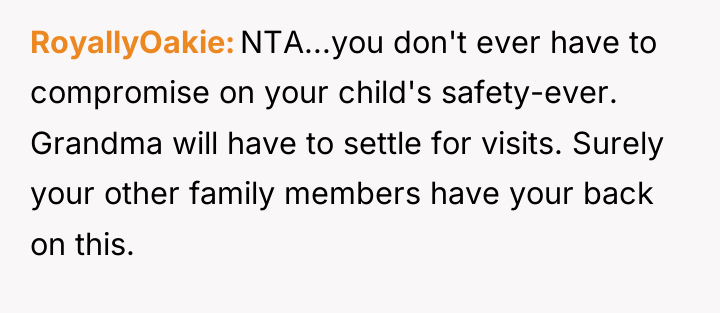 RoyallyOakie NTA...you don't ever have to compromise on your child's...