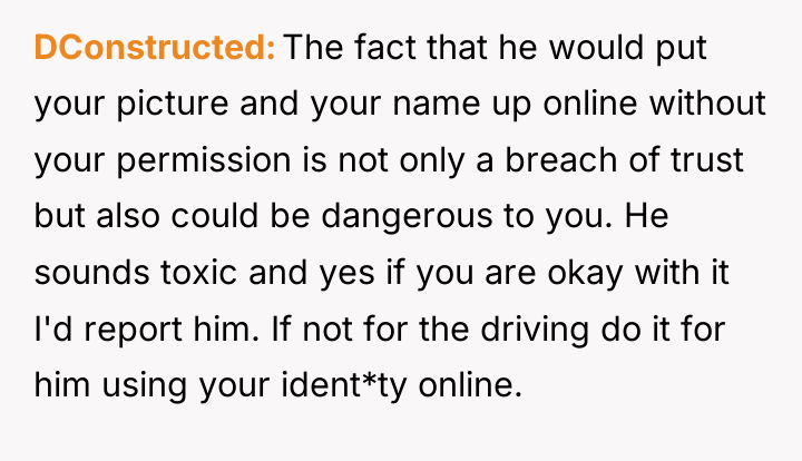 DConstructed The fact that he would put your picture and...