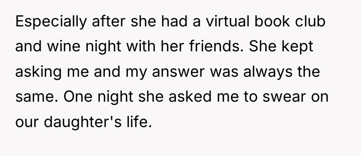 Especially after she had a virtual book club and wine...